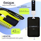 Бейдж вертикальный «Луна», внешний размер 11×7 см, внутренний размер 8.2×5.2 см, лента 42 см - Фото 1