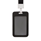 Бейдж вертикальный, внешний размер 11×7 см, внутренний размер 8.2×5.2 см, лента 42 см, чёрный - Фото 4