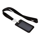 Бейдж вертикальный, внешний размер 11×7 см, внутренний размер 8.2×5.2 см, лента 42 см, чёрный - Фото 5