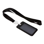 Бейдж вертикальный, внешний размер 11×7 см, внутренний размер 8.2×5.2 см, лента 42 см, чёрный 10449315