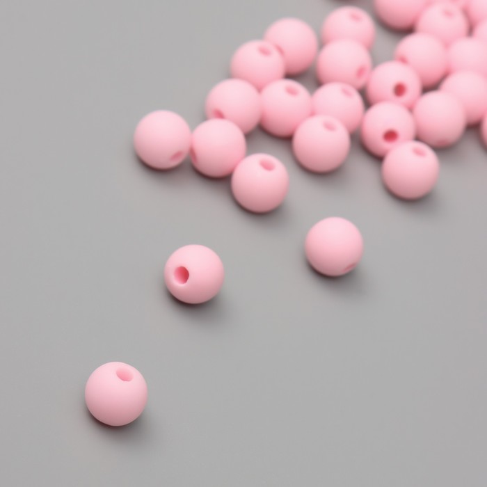 Бусины для творчества пластик "Матовый розовый" набор 20 гр d=0,8 см - Фото 1
