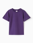 Футболка для девочки однотонная ATA kids, фиолетовая, рост 110 см - фото 67926810