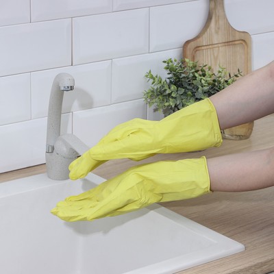 Перчатки хозяйственные Доляна, размер XL, резиновые, цвет МИКС