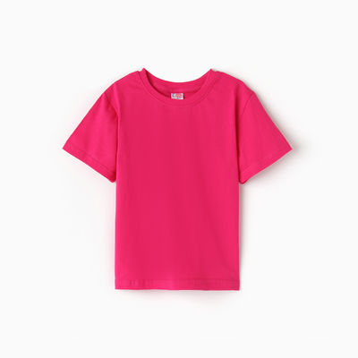 Футболка для девочки однотонная ATA kids, цвет фуксия, рост 152 см
