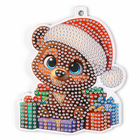 Алмазная мозаика на новый год на подвеске «Мишка с подарками», 9×11 см, набор для творчества - Фото 4