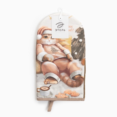 Варежка-прихватка новогодняя «Этель. Уютных вечеров» 15×28 см, саржа, 100% хл, ватин 250 г/м²