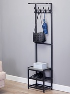 Прихожая напольная «Клик Мебель. Базовая», 400×255×1600 мм, цвет чёрный - Фото 1