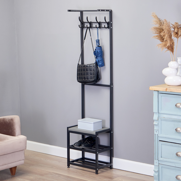 Прихожая напольная «Клик Мебель. Базовая», 400×255×1600 мм, цвет чёрный - Фото 1