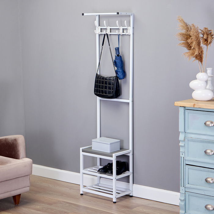 Прихожая напольная «Клик Мебель. Базовая», 400×255×1600 мм, цвет белый - Фото 1