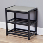 Банкетка «Базовая», с обувницей, 400×250×415 мм, цвет чёрный - Фото 2