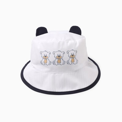 Панама детская«Мишка», размер 46-48, белая