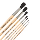 Набор кистей для рисования, белка, 7 штук: № 0.1.2.3.5.8,10, Calligrata, круглые, короткая ручка - Фото 4