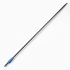 Стрела для лука, стекловолокно, черная, оперение - синее, 71 см