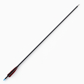 Стрела для лука, карбон, черная, оперение - красное, 80 см
