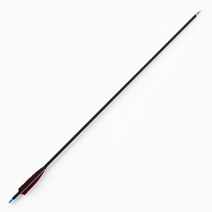 Стрела для лука, карбон, черная, оперение - красное, 80 см - Фото 1
