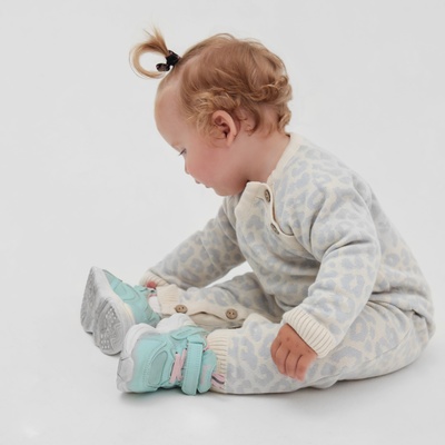 Комбинезон для девочки вязаный «Крошка Я» Leo Baby рост 68-74 см, серый
