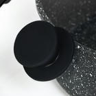 Крышка из жаропрочного стекла  с силиконовым ободком и ручкой Magistro, d=22 см, черная - Фото 3