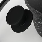 Крышка из жаропрочного стекла  с силиконовым ободком и ручкой Magistro, d=24 см, черная - фото 4621936