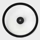 Крышка Magistro, d=26 см, со сливом, с силиконовым ободком и ручкой, жаропрочное стекло - Фото 4