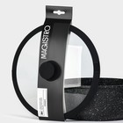 Крышка Magistro, d=26 см, со сливом, с силиконовым ободком и ручкой, жаропрочное стекло - Фото 5