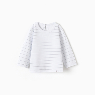 Лонгслив детский MINAKU: Basic Line BABY, рост 62-68 см, белый/светло-серый