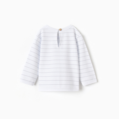 Лонгслив детский MINAKU: Basic Line BABY, рост 62-68 см, белый/светло-серый