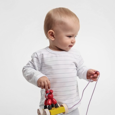 Лонгслив детский MINAKU: Basic Line BABY, рост 80-86 см, белый/светло-серый