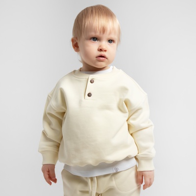 Толстовка детская MINAKU: Basic Line BABY, рост 62-68 см, молочная