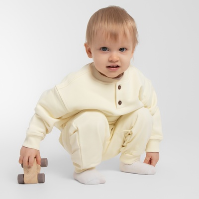 Толстовка детская MINAKU: Basic Line BABY, рост 80-86 см, молочная