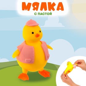 Мялка "Уточка" с пастой, цвета МИКС