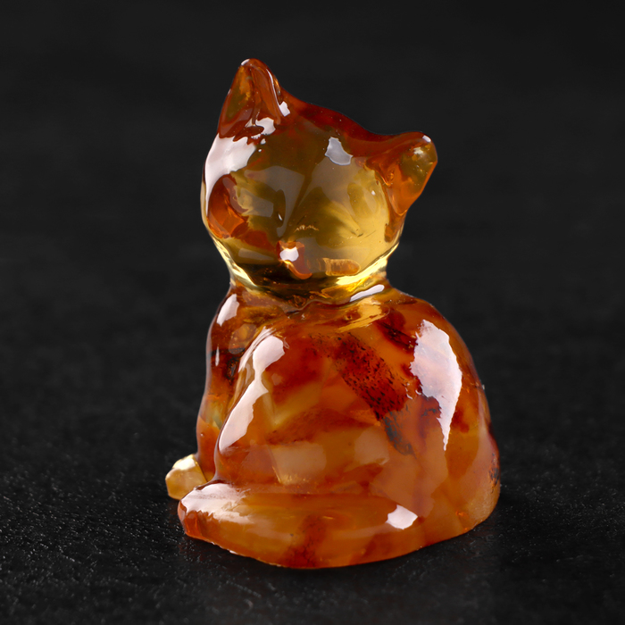 Сувенир "Котик", янтарь - Фото 1