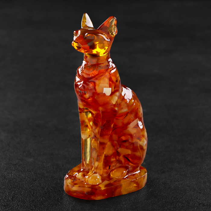 Сувенир "Кот сфинкс", янтарь - Фото 1