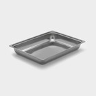 УЦЕНКА Противень из нержавеющей стали, 3.8 л, 39.5×29×5.5 см, цвет хромированный - Фото 1