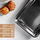 УЦЕНКА Противень из нержавеющей стали, 3.8 л, 39.5×29×5.5 см, цвет хромированный - Фото 5