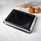 УЦЕНКА Противень из нержавеющей стали, 3.8 л, 39.5×29×5.5 см, цвет хромированный - Фото 6