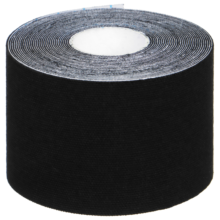 Кинезиотейп ONLYTOP, 5 см × 5 м, цвет чёрный - Фото 1