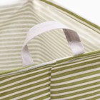 Текстильная корзина Доляна "Полоса", цв. оливковый, 32*32*32 см - фото 24730657