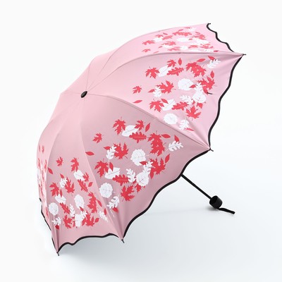 Зонт механический с фигурным краем "Осенние листья"
