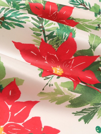 Скатерть новогодняя «Доляна» Christmas flowers, размер 145×300 см