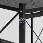 Стеллаж складной на колесах, 4 полки, 72×34×122см, цвет чёрный матовый - Фото 4