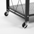 Стеллаж складной на колесах, 4 полки, 72×34×122см, цвет чёрный матовый - Фото 3