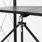 Стеллаж складной на колесах, 4 полки, 72×34×122см, цвет чёрный матовый - Фото 7