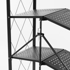 Стеллаж складной на колесах, 4 полки, 72×34×122см, цвет чёрный матовый - Фото 10