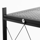 Стеллаж складной на колесах, 4 полки, 72×34×122см, цвет чёрный матовый - Фото 12