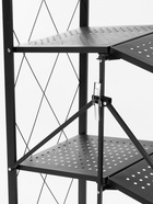 Стеллаж складной на колесах, 5 полок, 72×36×162.5 см, чёрный матовый - Фото 12