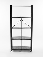 Стеллаж складной на колесах, 5 полок, 72×36×162.5 см, чёрный матовый - Фото 9