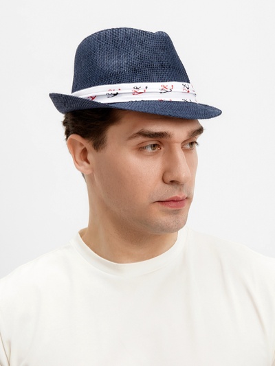 Шляпа мужская MINAKU, размер 58, синяя