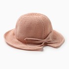 Шляпа для девочки MINAKU с бантом, цвет розовый, р-р 50-52 - фото 321796619