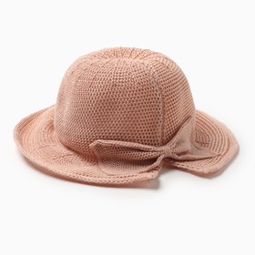 Шляпа для девочки MINAKU с бантом, цвет розовый, р-р 50-52