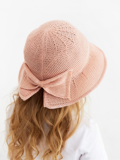 Шляпа для девочки MINAKU с бантом, розовая, размер 50-52 (3-5 лет)